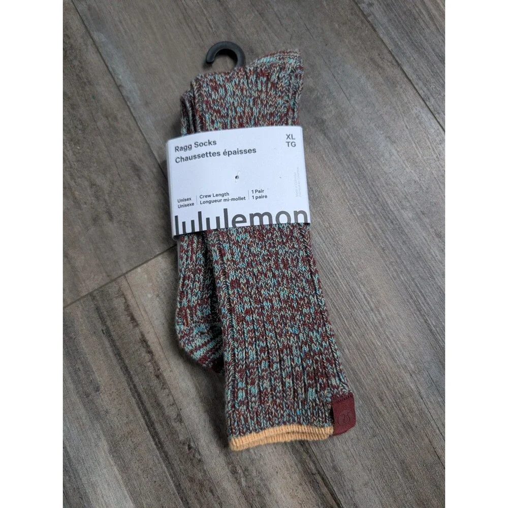 Lululemon Daily Essentials Ragg Socks XL Crew Length RWMT/RKML Unisex New